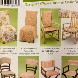 Simplicity 5952 Designer Chair Cover Pads by Donna Lang  UNCUT